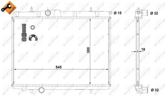 Kühler, Motorkühlung NRF 58299 Bild Kühler, Motorkühlung NRF 58299