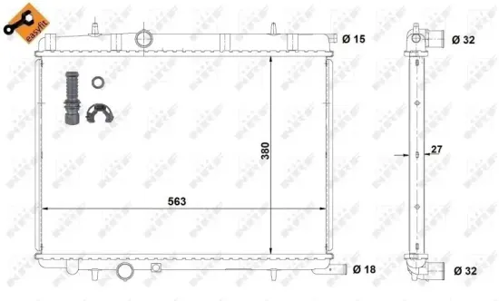 Kühler, Motorkühlung NRF 58311 Bild Kühler, Motorkühlung NRF 58311