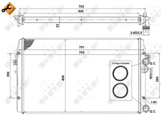 Kühler, Motorkühlung NRF 58334 Bild Kühler, Motorkühlung NRF 58334