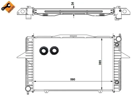 Kühler, Motorkühlung NRF 58343 Bild Kühler, Motorkühlung NRF 58343