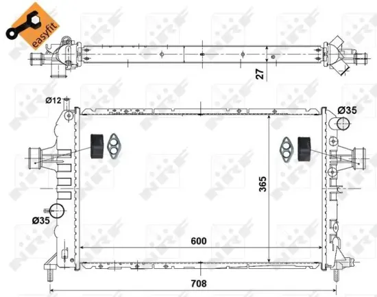 Kühler, Motorkühlung NRF 58344 Bild Kühler, Motorkühlung NRF 58344