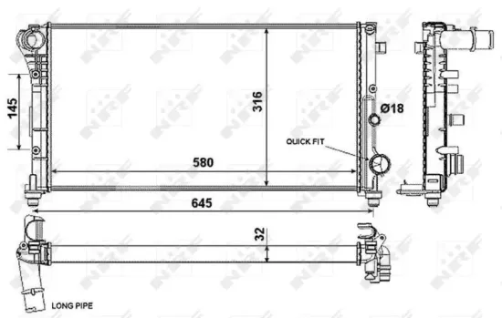 Kühler, Motorkühlung NRF 58376 Bild Kühler, Motorkühlung NRF 58376