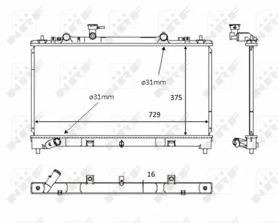 Kühler, Motorkühlung NRF 58381 Bild Kühler, Motorkühlung NRF 58381