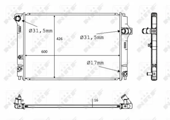 Kühler, Motorkühlung NRF 58382 Bild Kühler, Motorkühlung NRF 58382