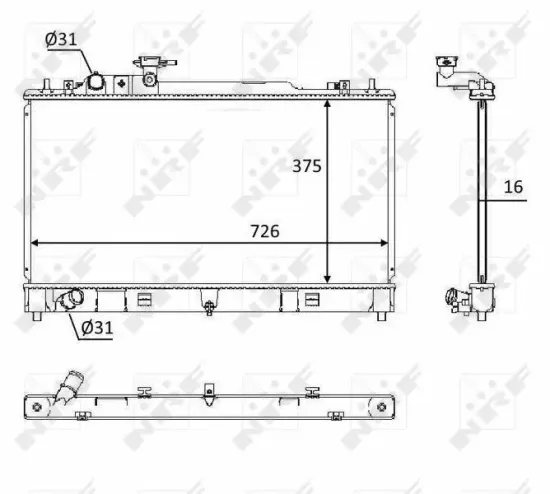 Kühler, Motorkühlung NRF 58393 Bild Kühler, Motorkühlung NRF 58393