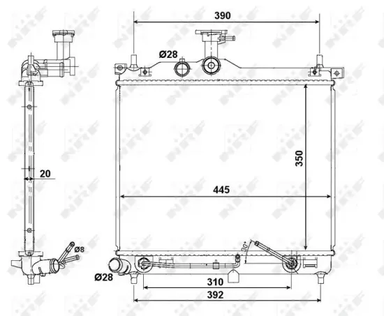 Kühler, Motorkühlung NRF 58425 Bild Kühler, Motorkühlung NRF 58425