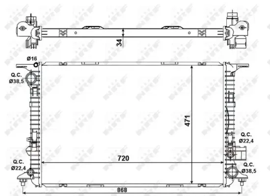 Kühler, Motorkühlung NRF 58439 Bild Kühler, Motorkühlung NRF 58439