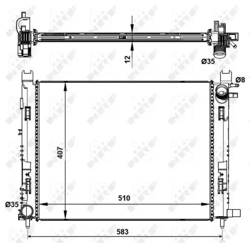 Kühler, Motorkühlung NRF 58444 Bild Kühler, Motorkühlung NRF 58444