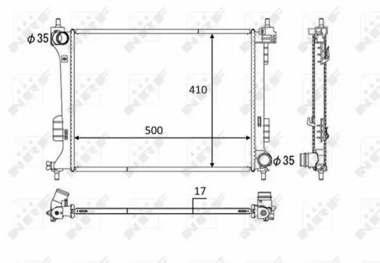 Kühler, Motorkühlung NRF 58451 Bild Kühler, Motorkühlung NRF 58451