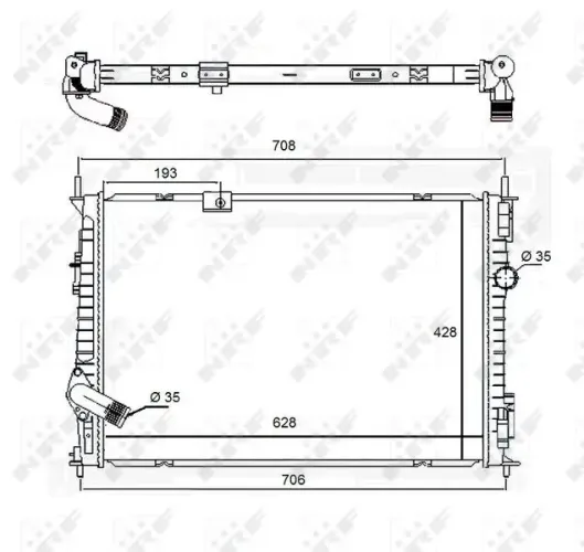 Kühler, Motorkühlung NRF 58455 Bild Kühler, Motorkühlung NRF 58455