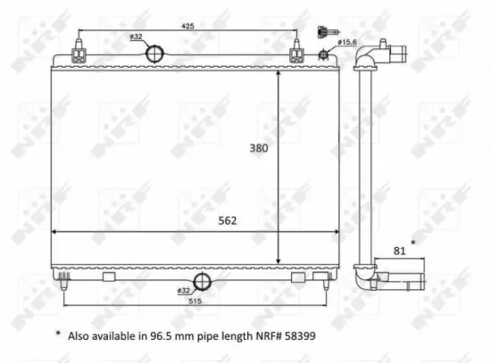 Kühler, Motorkühlung NRF 58468 Bild Kühler, Motorkühlung NRF 58468