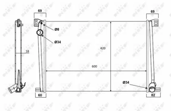Kühler, Motorkühlung NRF 58472 Bild Kühler, Motorkühlung NRF 58472