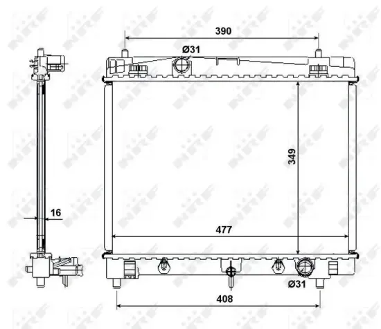 Kühler, Motorkühlung NRF 58495 Bild Kühler, Motorkühlung NRF 58495
