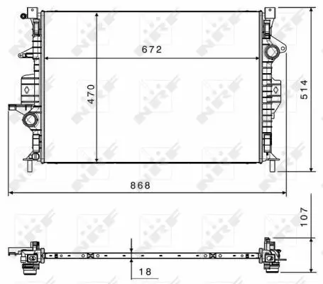 Kühler, Motorkühlung NRF 58499 Bild Kühler, Motorkühlung NRF 58499