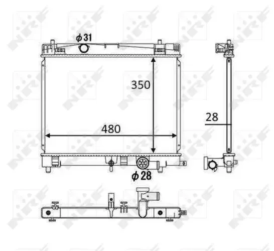 Kühler, Motorkühlung NRF 58501 Bild Kühler, Motorkühlung NRF 58501