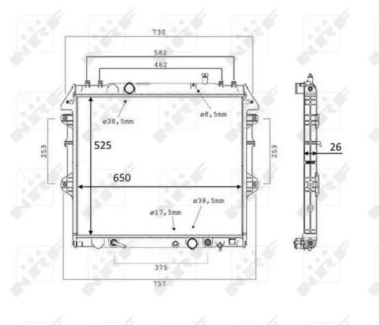 Kühler, Motorkühlung NRF 58534 Bild Kühler, Motorkühlung NRF 58534