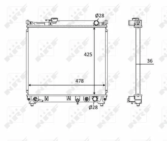 Kühler, Motorkühlung NRF 58536 Bild Kühler, Motorkühlung NRF 58536