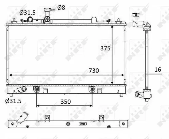 Kühler, Motorkühlung NRF 58560 Bild Kühler, Motorkühlung NRF 58560