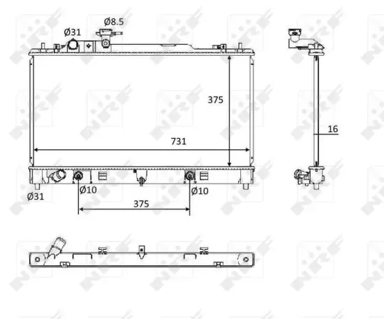 Kühler, Motorkühlung NRF 58561 Bild Kühler, Motorkühlung NRF 58561