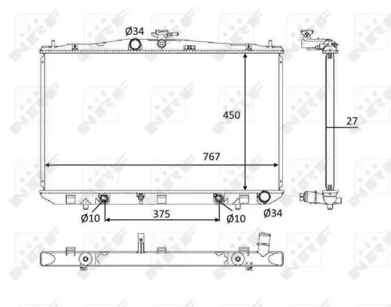 Kühler, Motorkühlung NRF 58611 Bild Kühler, Motorkühlung NRF 58611