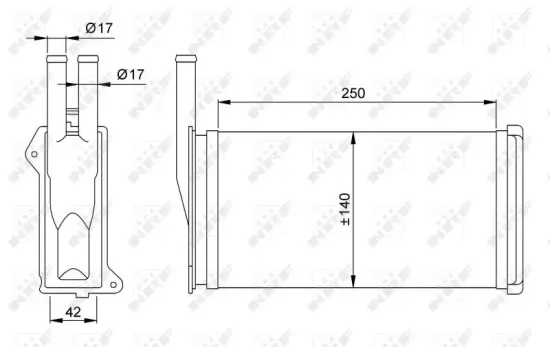 Wärmetauscher, Innenraumheizung NRF 58638 Bild Wärmetauscher, Innenraumheizung NRF 58638