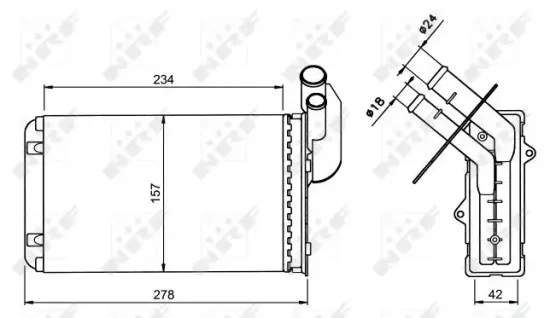 Wärmetauscher, Innenraumheizung NRF 58836 Bild Wärmetauscher, Innenraumheizung NRF 58836