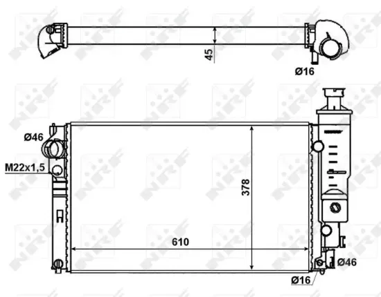 Kühler, Motorkühlung NRF 58889 Bild Kühler, Motorkühlung NRF 58889