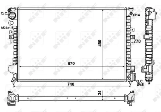 Kühler, Motorkühlung NRF 58993 Bild Kühler, Motorkühlung NRF 58993