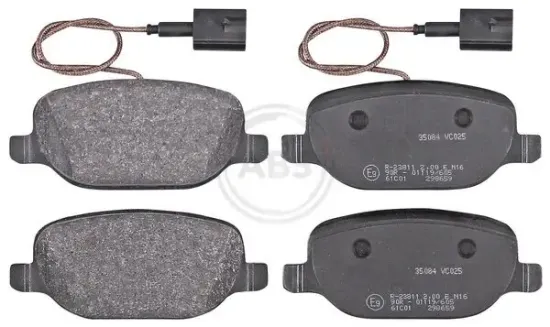 Bremsbelagsatz, Scheibenbremse Hinterachse A.B.S. 35084 Bild Bremsbelagsatz, Scheibenbremse Hinterachse A.B.S. 35084
