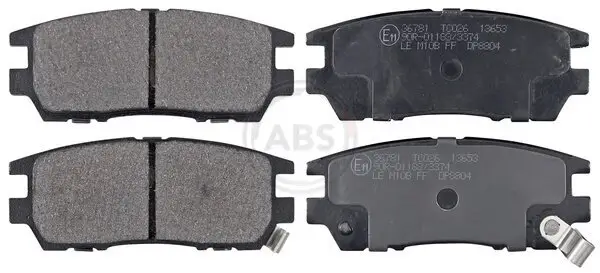 Bremsbelagsatz, Scheibenbremse Hinterachse A.B.S. 36781