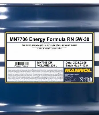 Motoröl 5W-30 208L SCT - MANNOL MN7706-DR Bild Motoröl 5W-30 208L SCT - MANNOL MN7706-DR