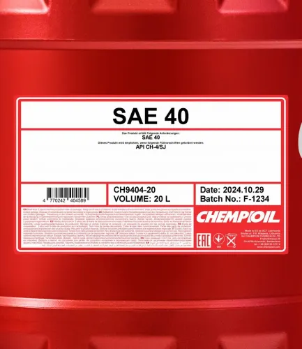 Motoröl 40 20L SCT - MANNOL CH9404-20 Bild Motoröl 40 20L SCT - MANNOL CH9404-20