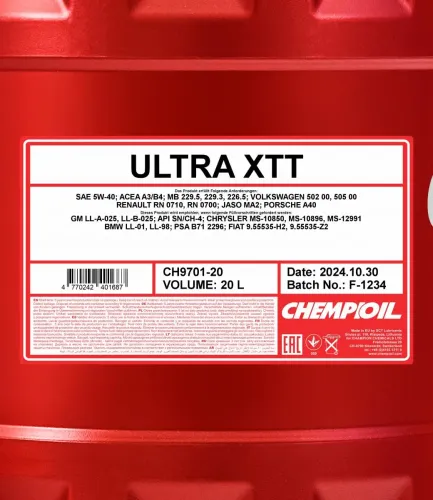 Motoröl 5W-40 20L SCT - MANNOL CH9701-20 Bild Motoröl 5W-40 20L SCT - MANNOL CH9701-20