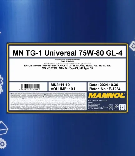 Getriebeöl 75W-80 SCT - MANNOL MN8111-10 Bild Getriebeöl 75W-80 SCT - MANNOL MN8111-10