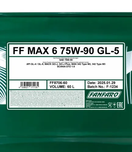 Getriebeöl 75W-90 SCT - MANNOL FF8706-60 Bild Getriebeöl 75W-90 SCT - MANNOL FF8706-60