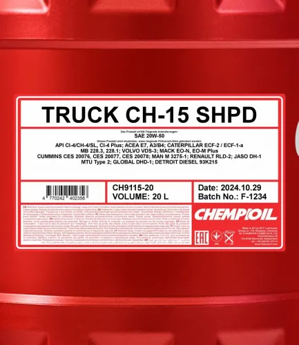 Motoröl 20W-50 20L SCT - MANNOL CH9115-20 Bild Motoröl 20W-50 20L SCT - MANNOL CH9115-20