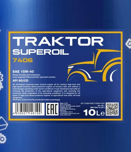 Motoröl 15W-40 10L SCT - MANNOL MN7406-10 Bild Motoröl 15W-40 10L SCT - MANNOL MN7406-10