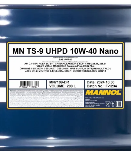 Motoröl 10W-40 208L SCT - MANNOL MN7109-DR Bild Motoröl 10W-40 208L SCT - MANNOL MN7109-DR