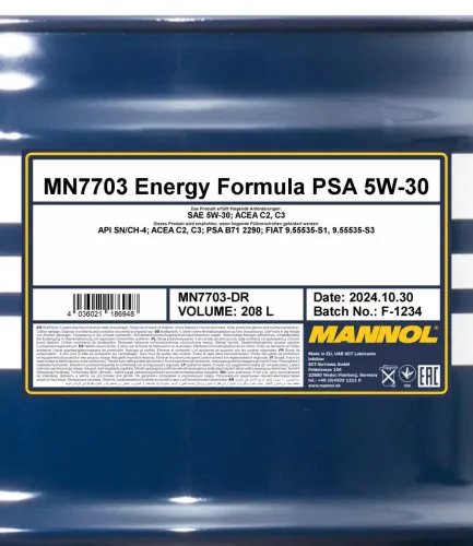 Motoröl 5W-30 208L SCT - MANNOL MN7703-DR Bild Motoröl 5W-30 208L SCT - MANNOL MN7703-DR