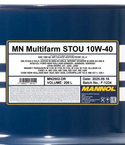 Motoröl 10W-40 208L SCT - MANNOL MN2502-DR Bild Motoröl 10W-40 208L SCT - MANNOL MN2502-DR