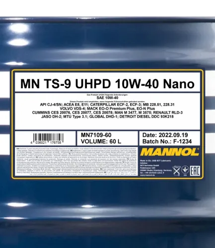 Motoröl 10W-40 60L SCT - MANNOL MN7109-60 Bild Motoröl 10W-40 60L SCT - MANNOL MN7109-60