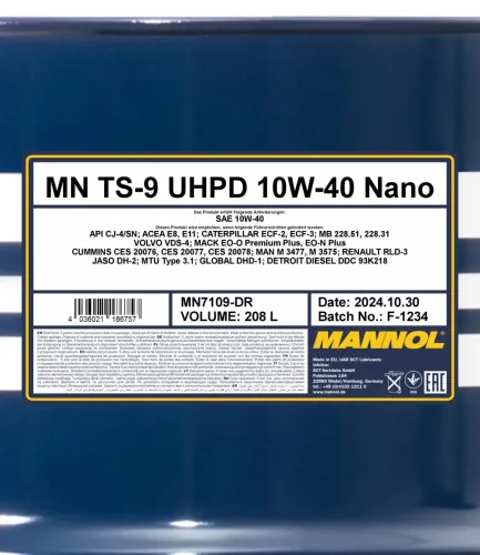 Motoröl 10W-40 208L SCT - MANNOL MN7109-DR Bild Motoröl 10W-40 208L SCT - MANNOL MN7109-DR