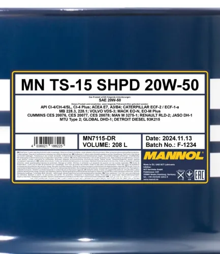 Motoröl 20W-50 208L SCT - MANNOL MN7115-DR Bild Motoröl 20W-50 208L SCT - MANNOL MN7115-DR