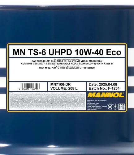 Motoröl 10W-40 208L SCT - MANNOL MN7106-DR Bild Motoröl 10W-40 208L SCT - MANNOL MN7106-DR