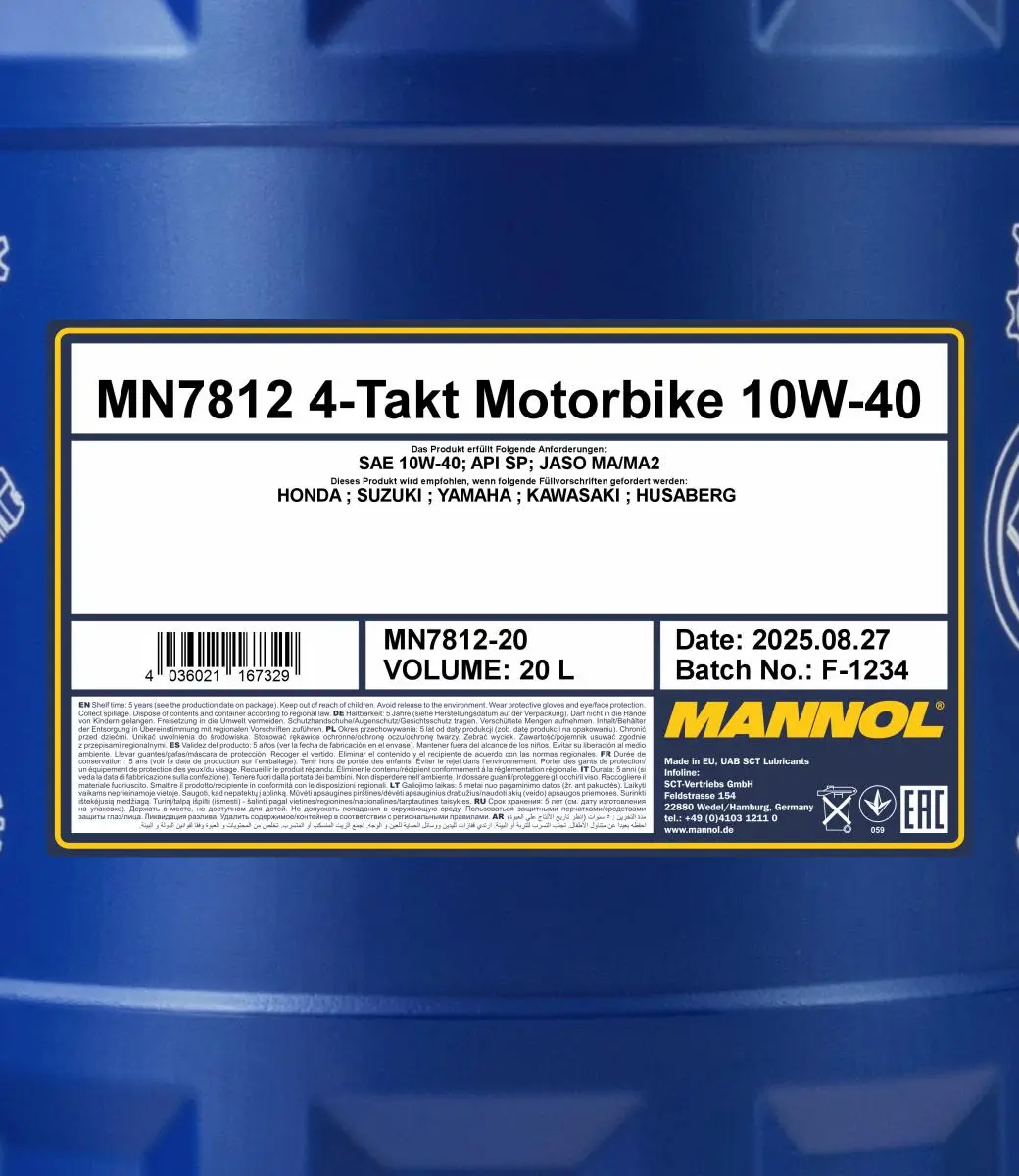 Motoröl 10W-40 20L SCT - MANNOL MN7812-20