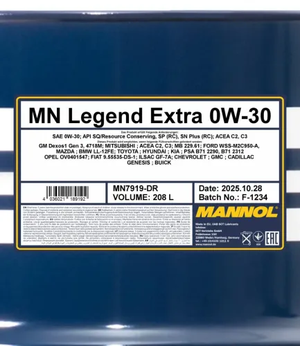 Motoröl 0W-30 208L SCT - MANNOL MN7919-DR Bild Motoröl 0W-30 208L SCT - MANNOL MN7919-DR