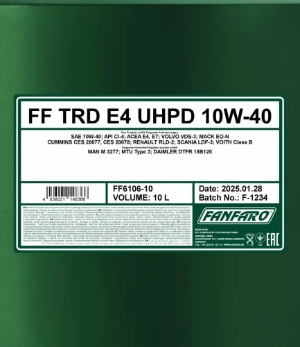 Motoröl 10W-40 10L SCT - MANNOL FF6106-10 Bild Motoröl 10W-40 10L SCT - MANNOL FF6106-10
