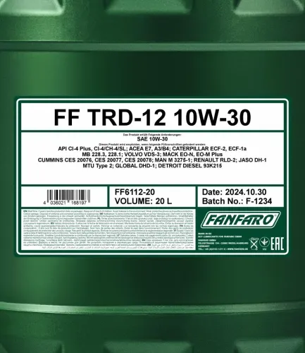 Motoröl 10W-30 20L SCT - MANNOL FF6112-20 Bild Motoröl 10W-30 20L SCT - MANNOL FF6112-20