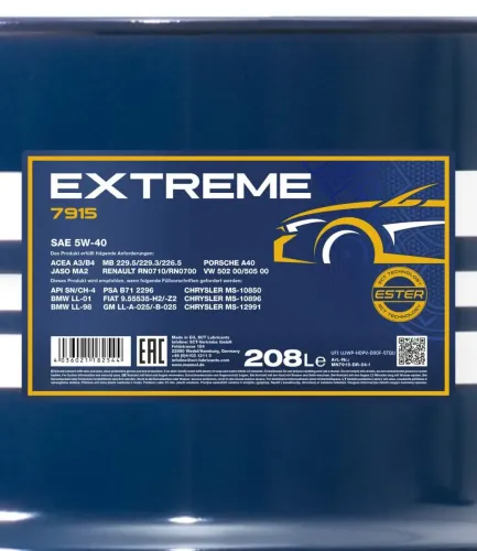 Motoröl 5W-40 208L SCT - MANNOL MN7915-DR Bild Motoröl 5W-40 208L SCT - MANNOL MN7915-DR