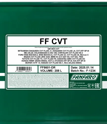 Automatikgetriebeöl SCT - MANNOL FF8601-DR Bild Automatikgetriebeöl SCT - MANNOL FF8601-DR